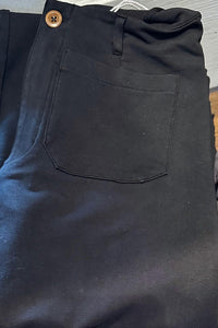 hello nite Mid Rise Flare Pants in jet black - women's pants - detail view