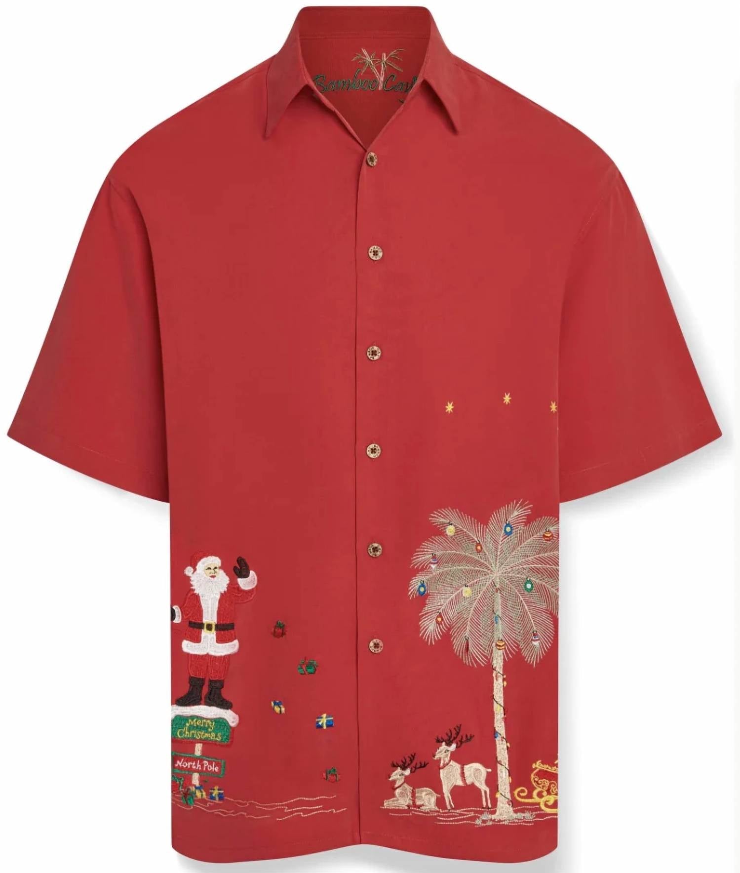 Bamboo Cay - Men's Merry Christmas Embroidered Shirt