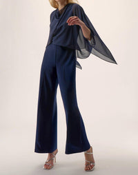 Joseph Ribkoff - Chiffon Overlay Wide Leg Jumpsuit