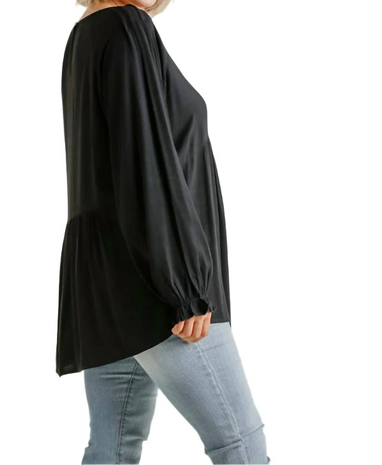 Umgee - Pleated Detail Babydoll Top