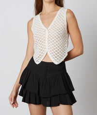 CLA Tiered Mini Skirt in black - women's skirt