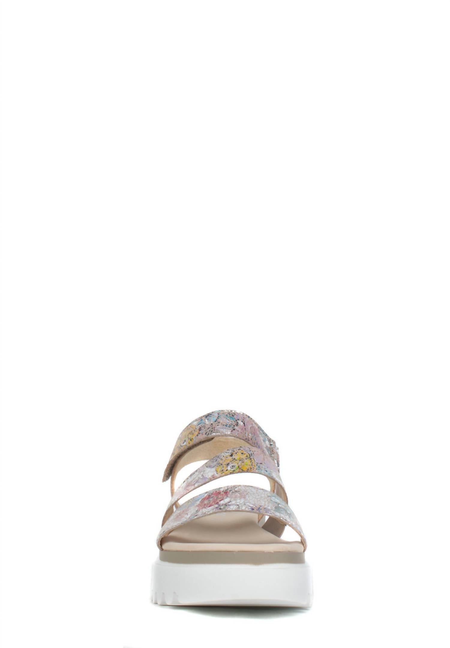 GABOR Women's Leather Platform Sandal in flower print suede - women's sandal - view 4