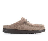 HEY DUDE Men's Wally Slip Sherpa Shoes in timberwolf - men's loafer