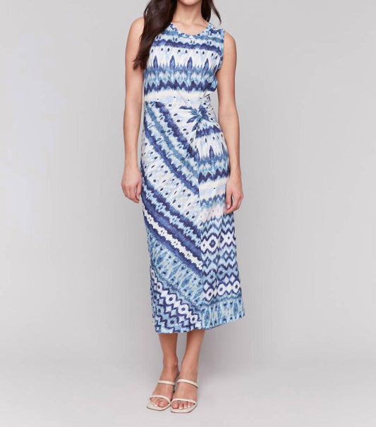 Charlie B - Sleeveless Round Neck With Faux Knot Dress