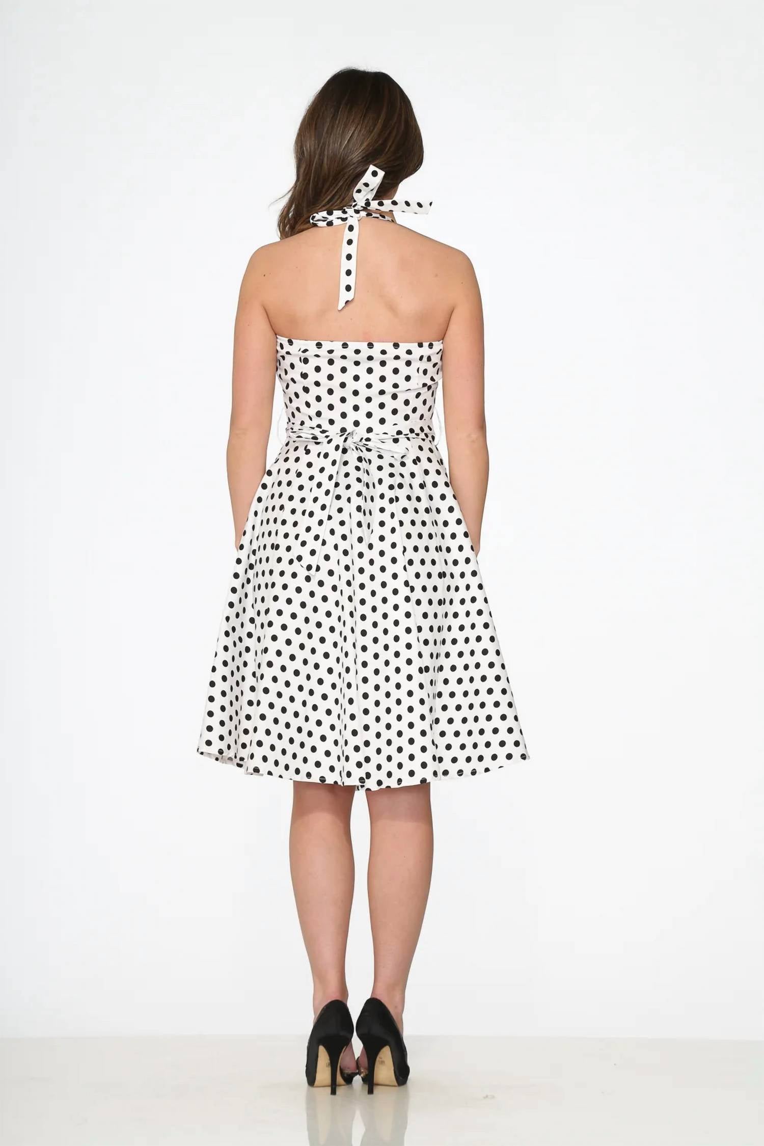 Orchid Bloom - Polka Dot Halter Dress