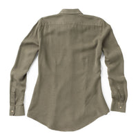 Madison Creek Outfitters Claire Solid Shirt in sage - women's long sleeve top - detail view