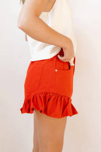 Day + Moon - Alex Ruffle Denim Shorts