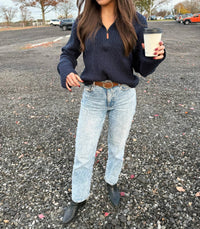 Tic Toc - Ralphie Cable Knit Half-Zip Sweater