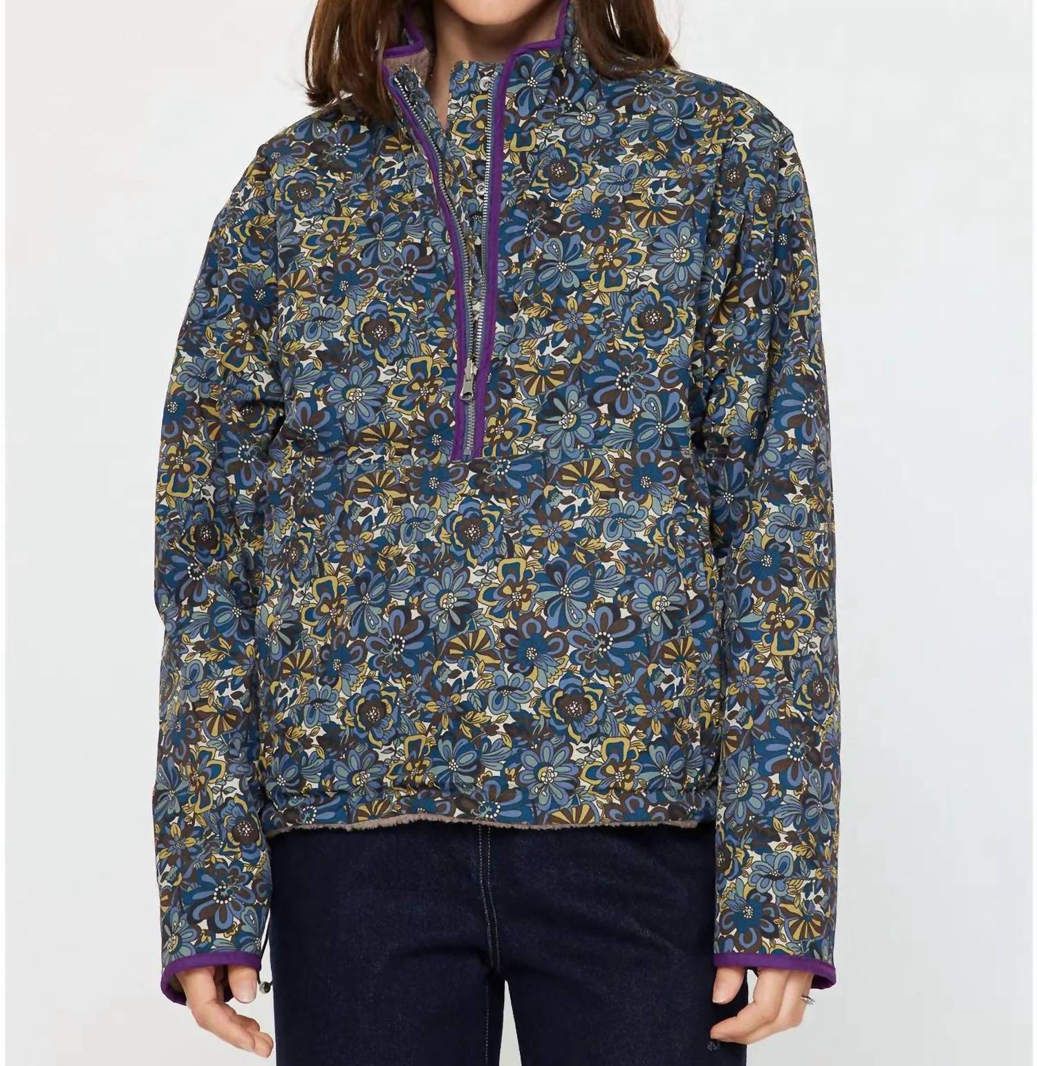 Current Air - Reversible Floral Sherpa Pullover