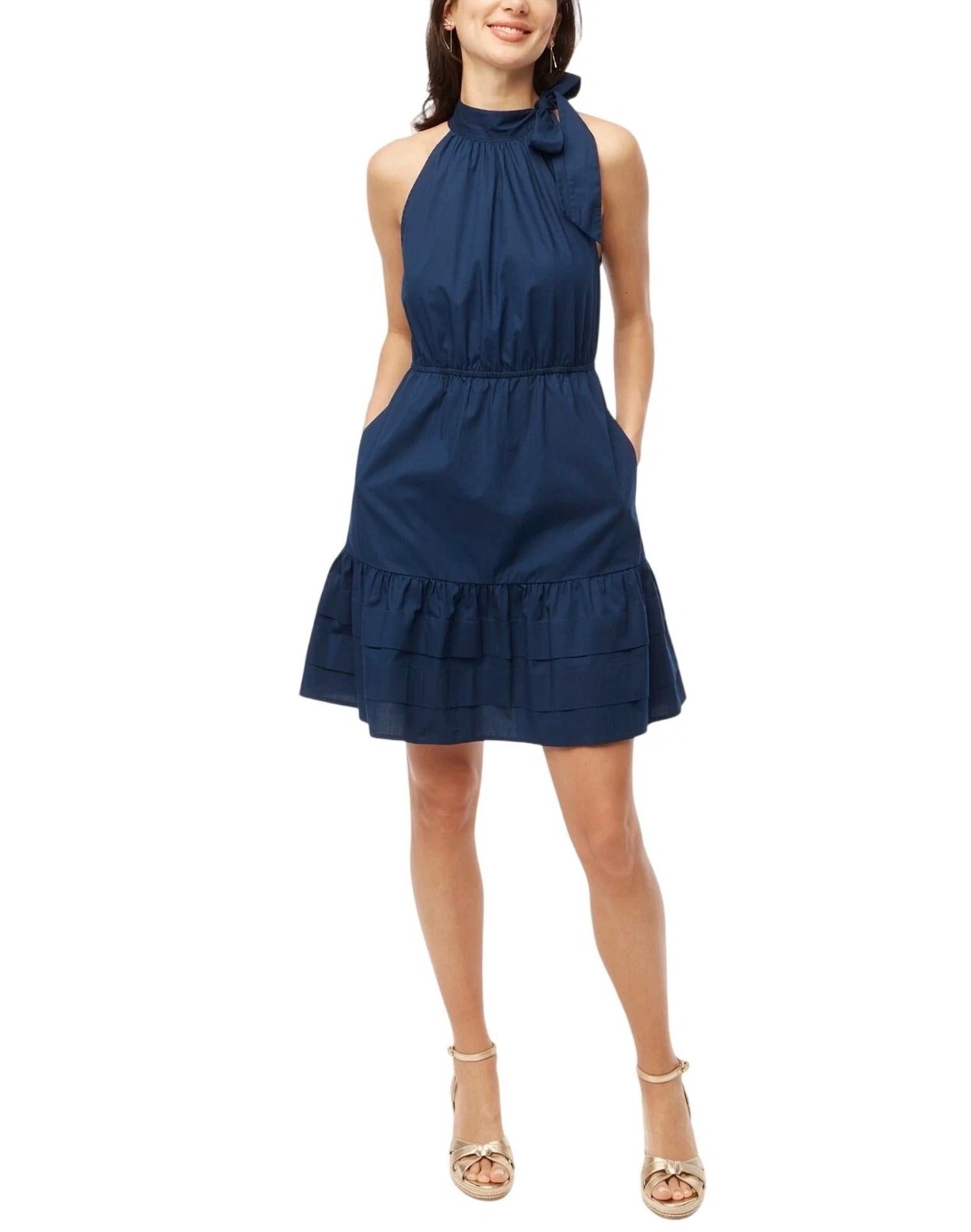 J.Crew - Poplin Halter-neck Mini Dress