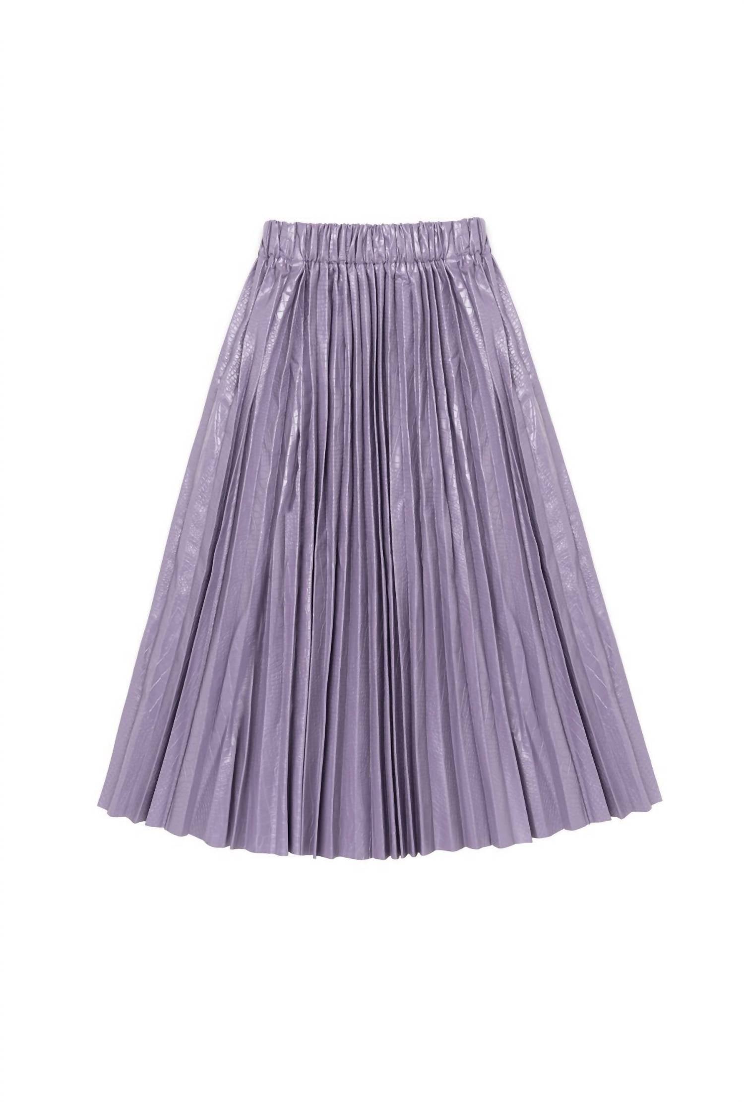 Buru - Faux Croc Pleated Skirt