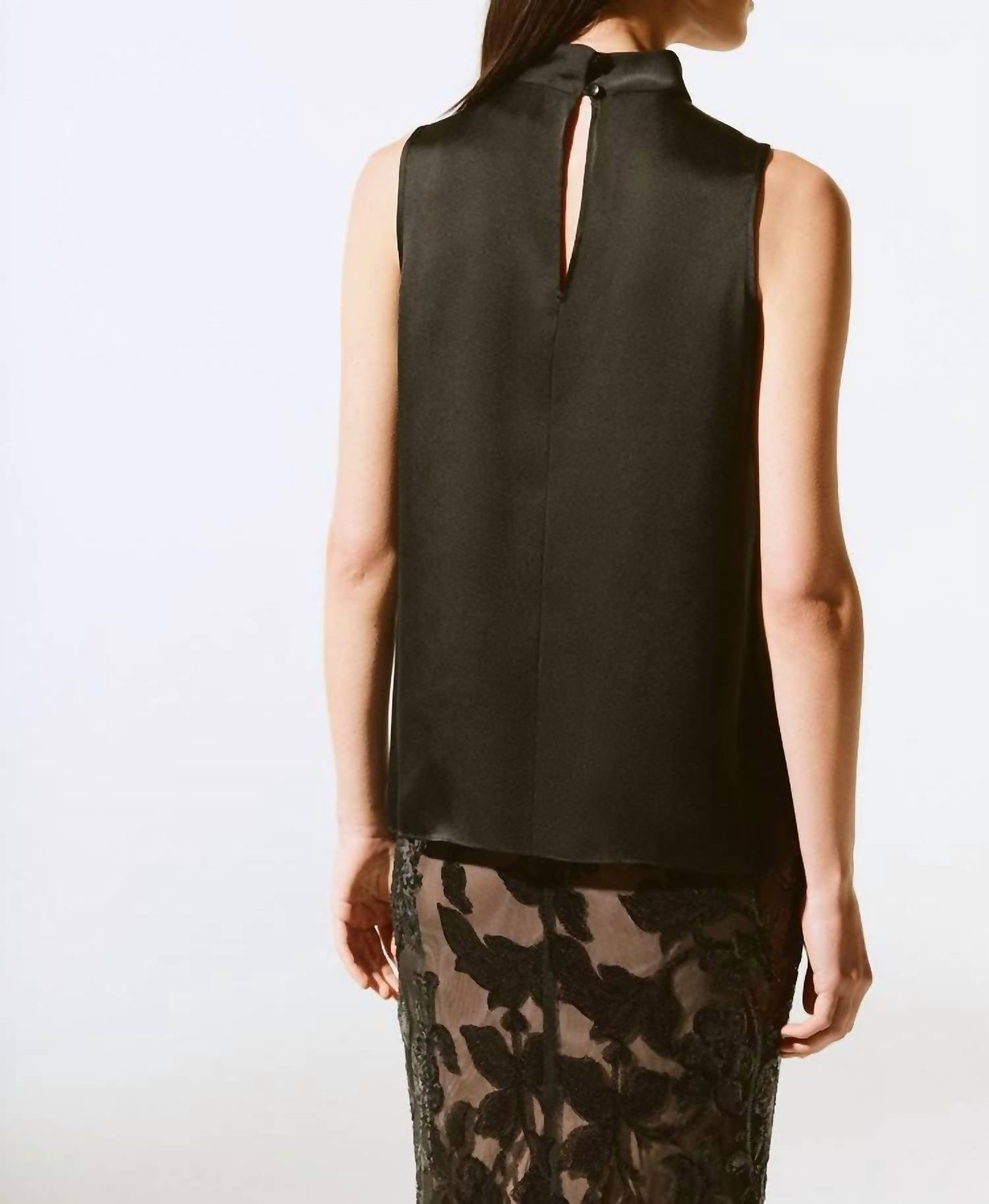 Joseph Ribkoff - Satin Sleeveless Keyhole Top