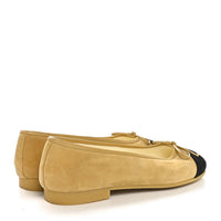 Chanel - Women's Suede Cap Toe Cc Ballerina Flats