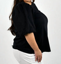 Geegee - Shirt With Sheer Sleeve - Plus