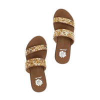Yellowbox - Women's Deloris Two Strap Rhinestones Sandals