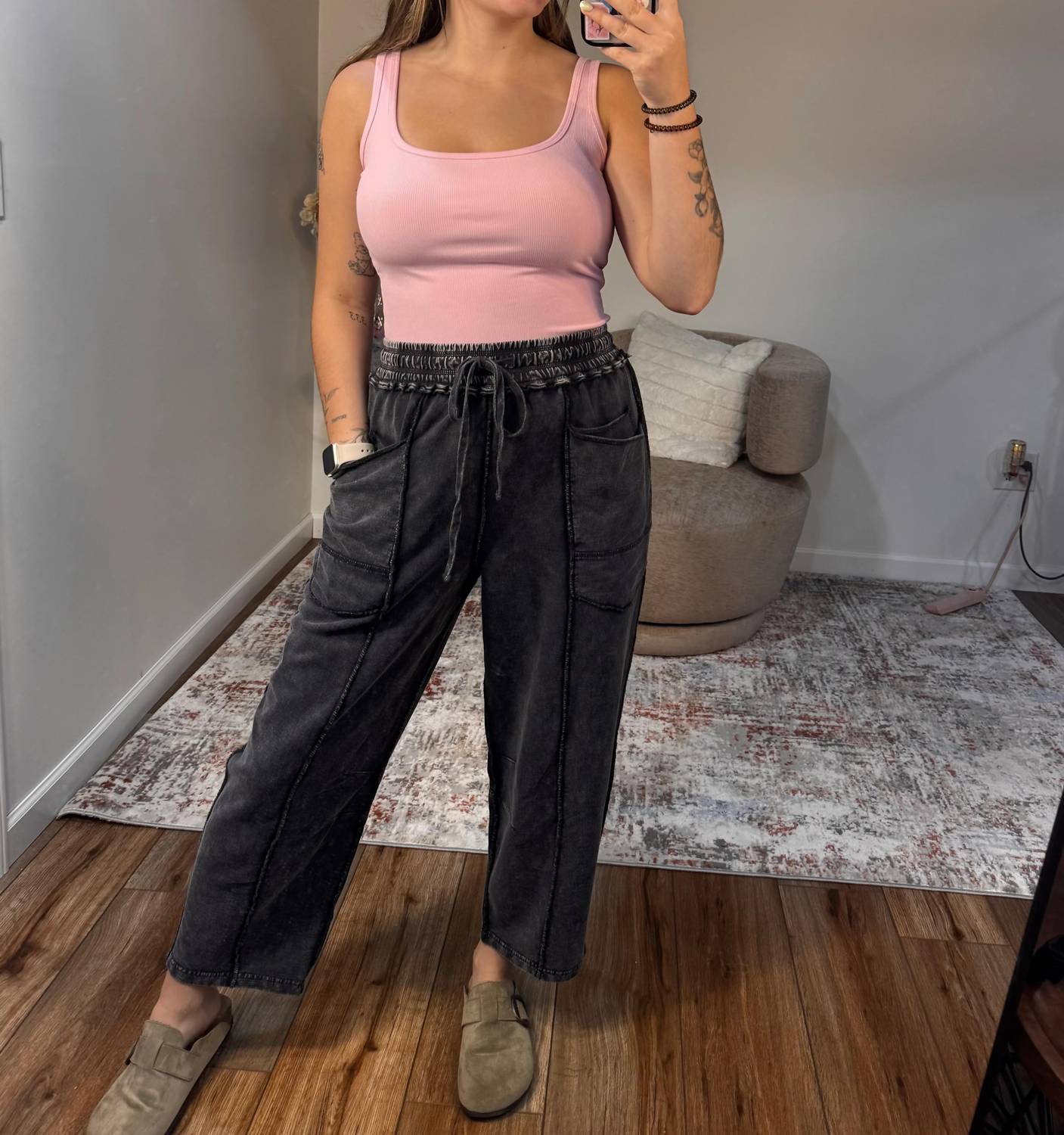 Mono B - Kendall Square Neck Ribbed Tank Top