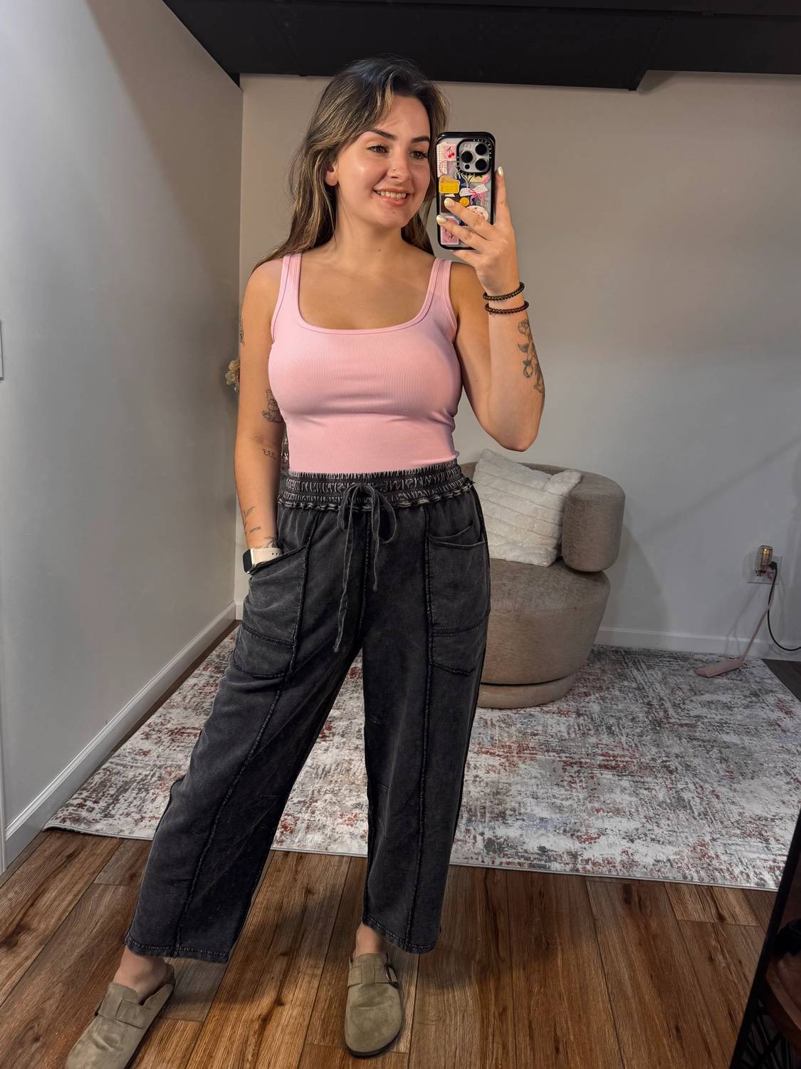 Mono B - Kendall Square Neck Ribbed Tank Top
