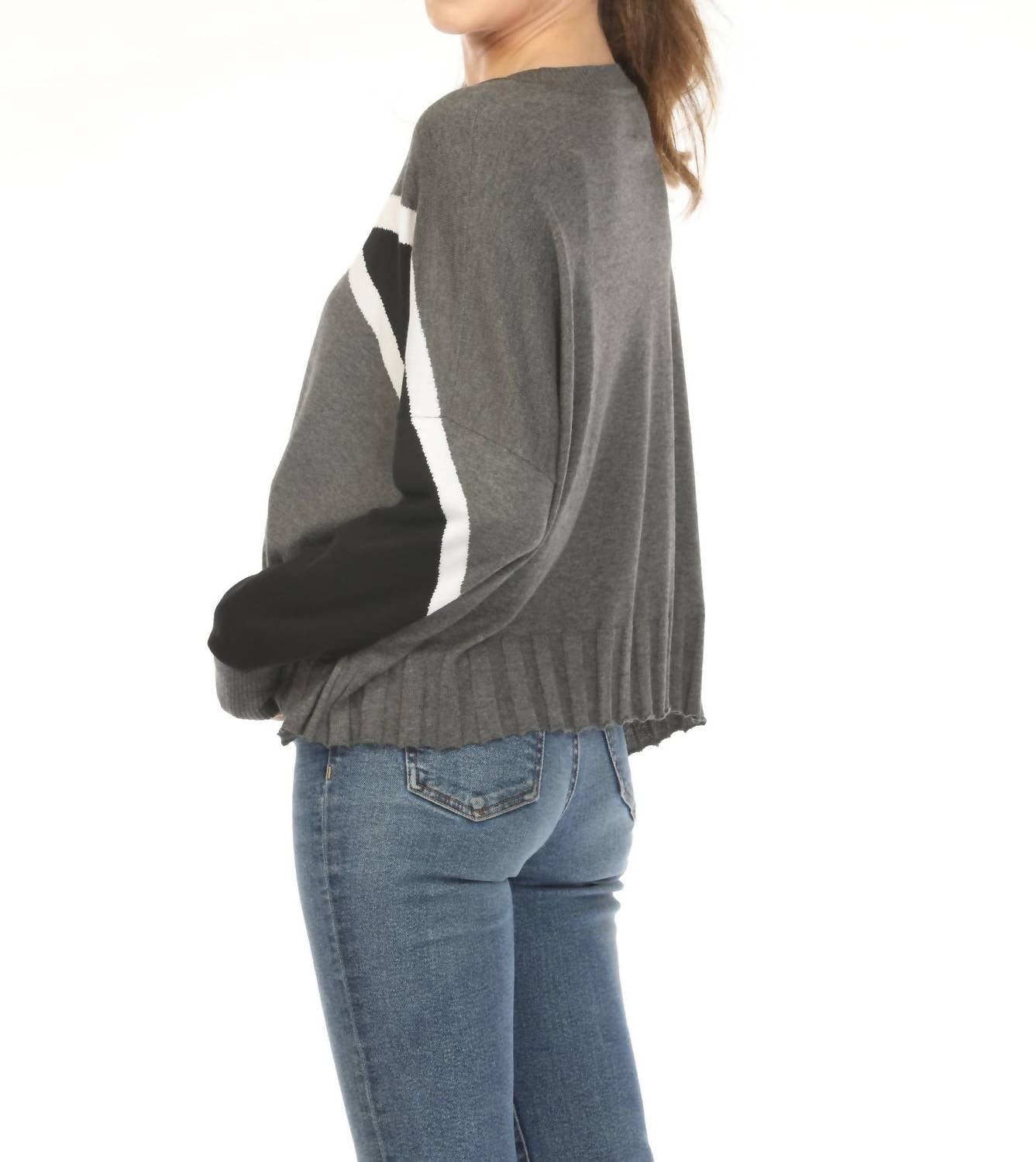 Planet By Lauren G. - Miini Triangle Crewneck Sweater