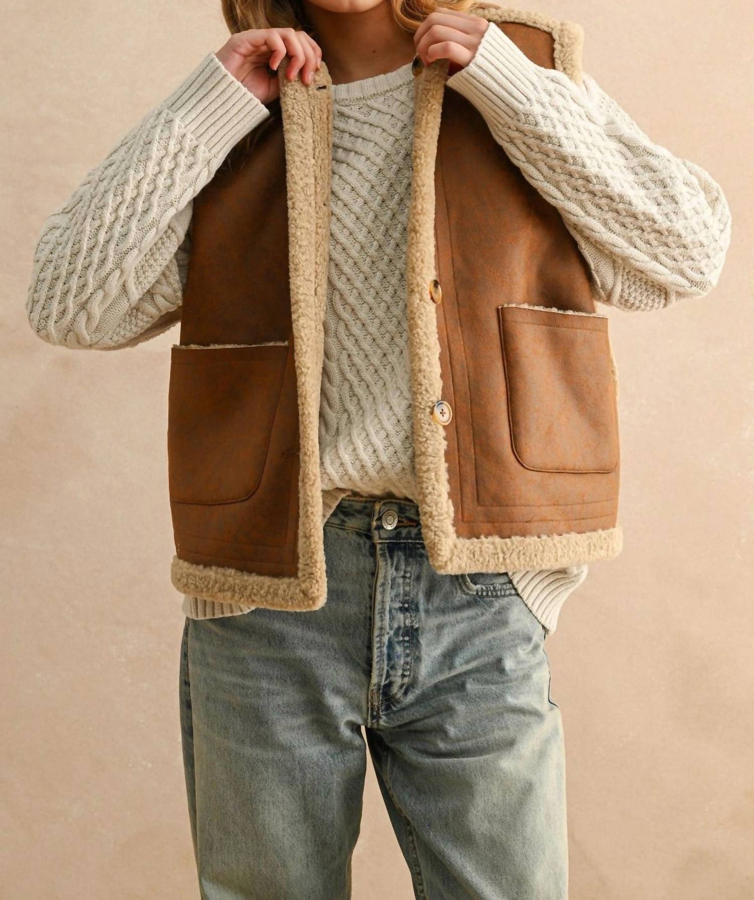 Miou Muse - Reversible Sherpa Vest