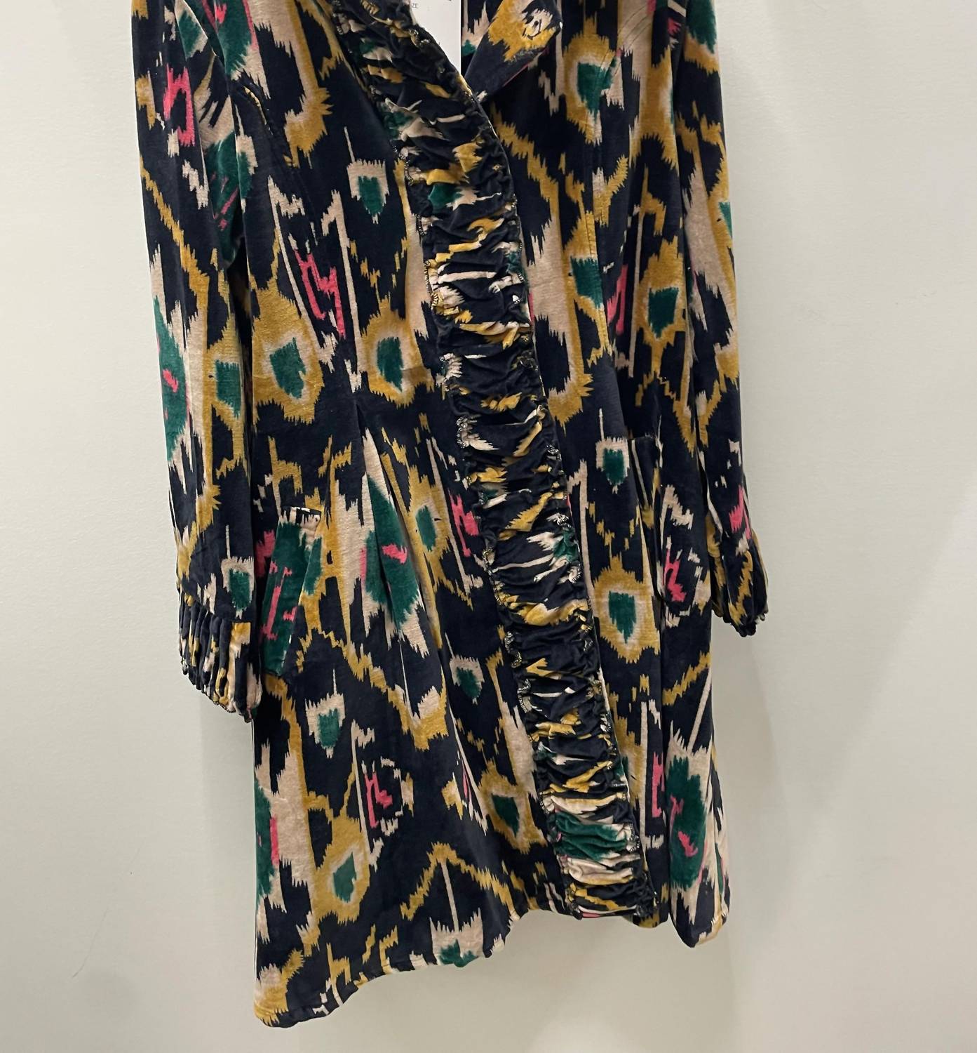 Paperlace - Ikat Velvet Knee Length Jacket