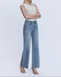 Flying Monkey - High Rise Hotfix Stone Wide Leg Jeans