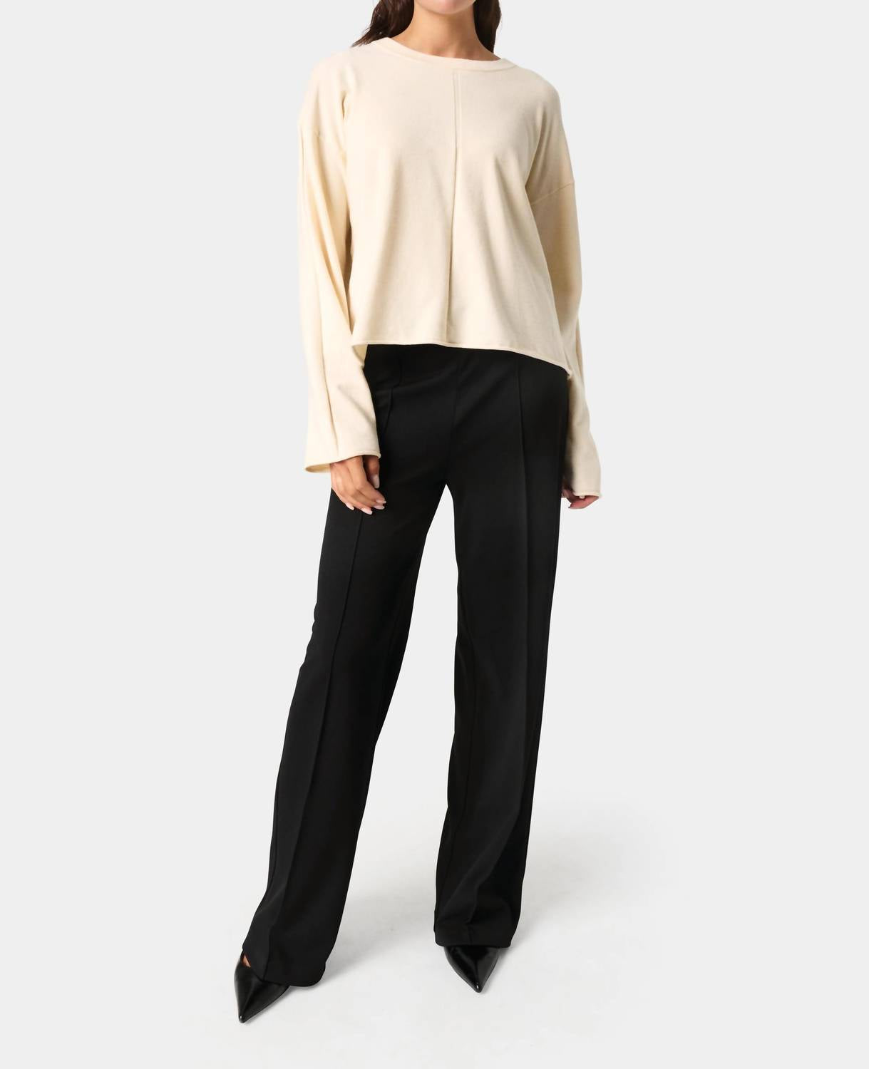 Soaked In Luxury - Spina Boxy Fit Tight Knit Pullover Sweater