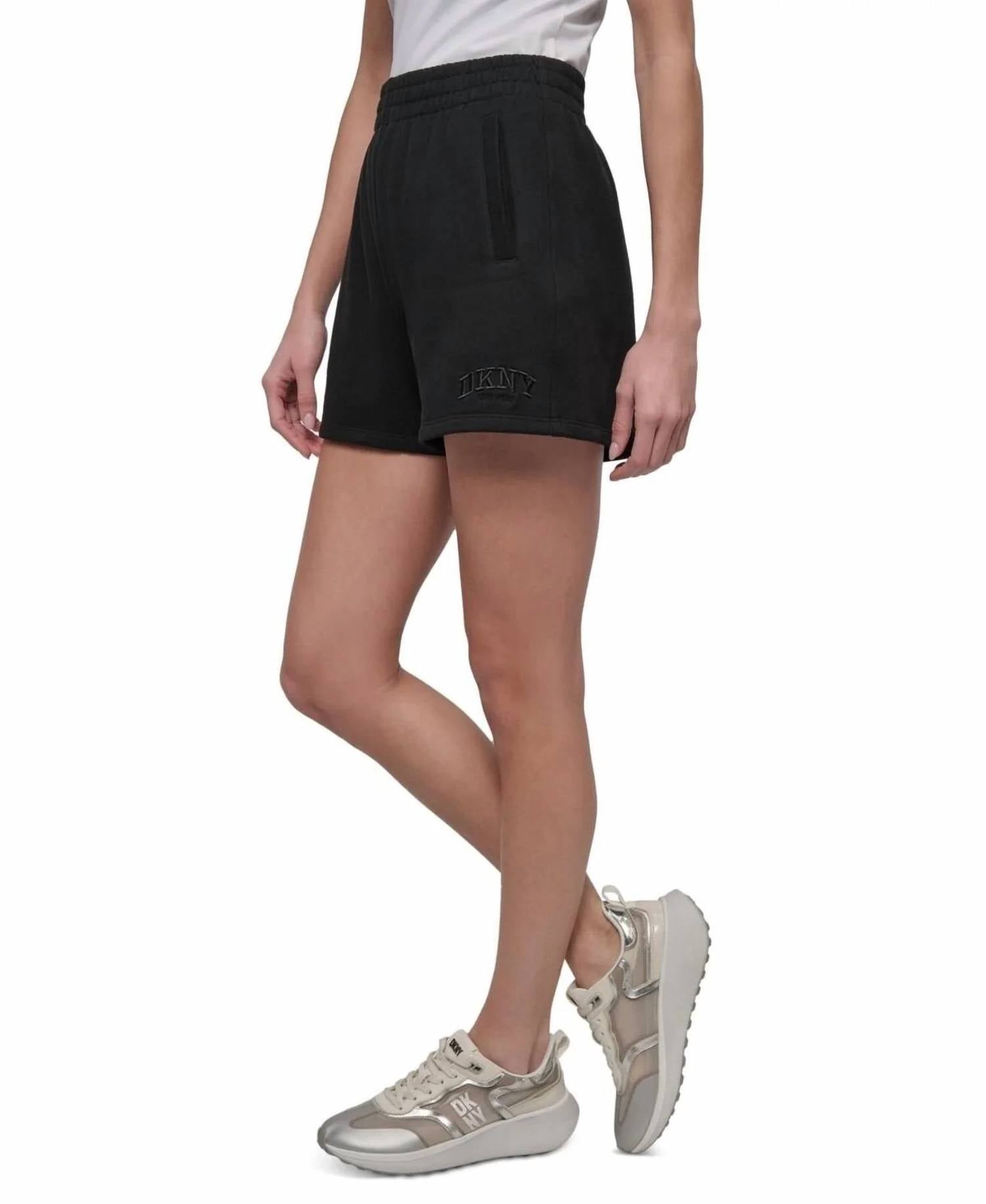 Dkny - Varsity Embroidered Logo Smocked 4" Short