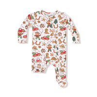 Angel Dear - Boy's Cowboy Christmas Bamboo 2 Way Zipper Footie