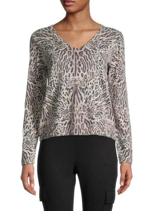 Atm - CASHMERE OCELOT V NECK SWEATER