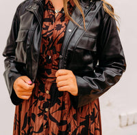Elan - Edgy Faux Leather Jacket