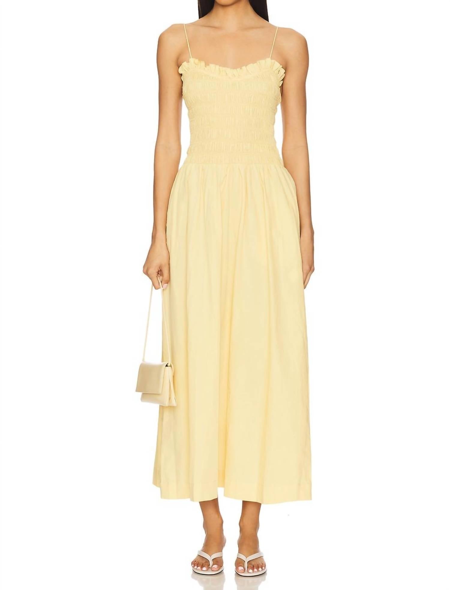 Swf - Ruffled Bodice Midi Dress