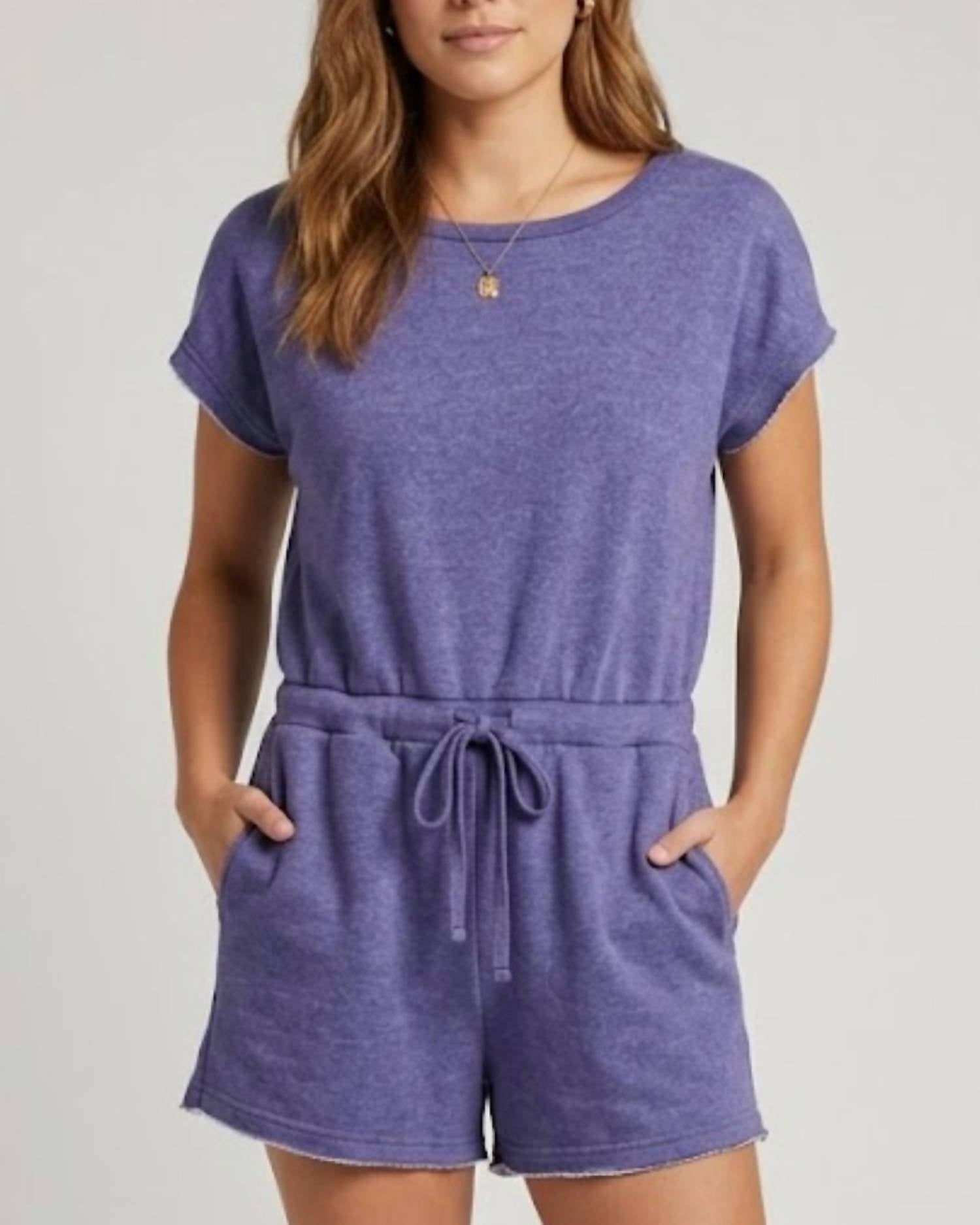 Double Take ALL ABOUT COZY ROMPER in blue - women's pants - detail view