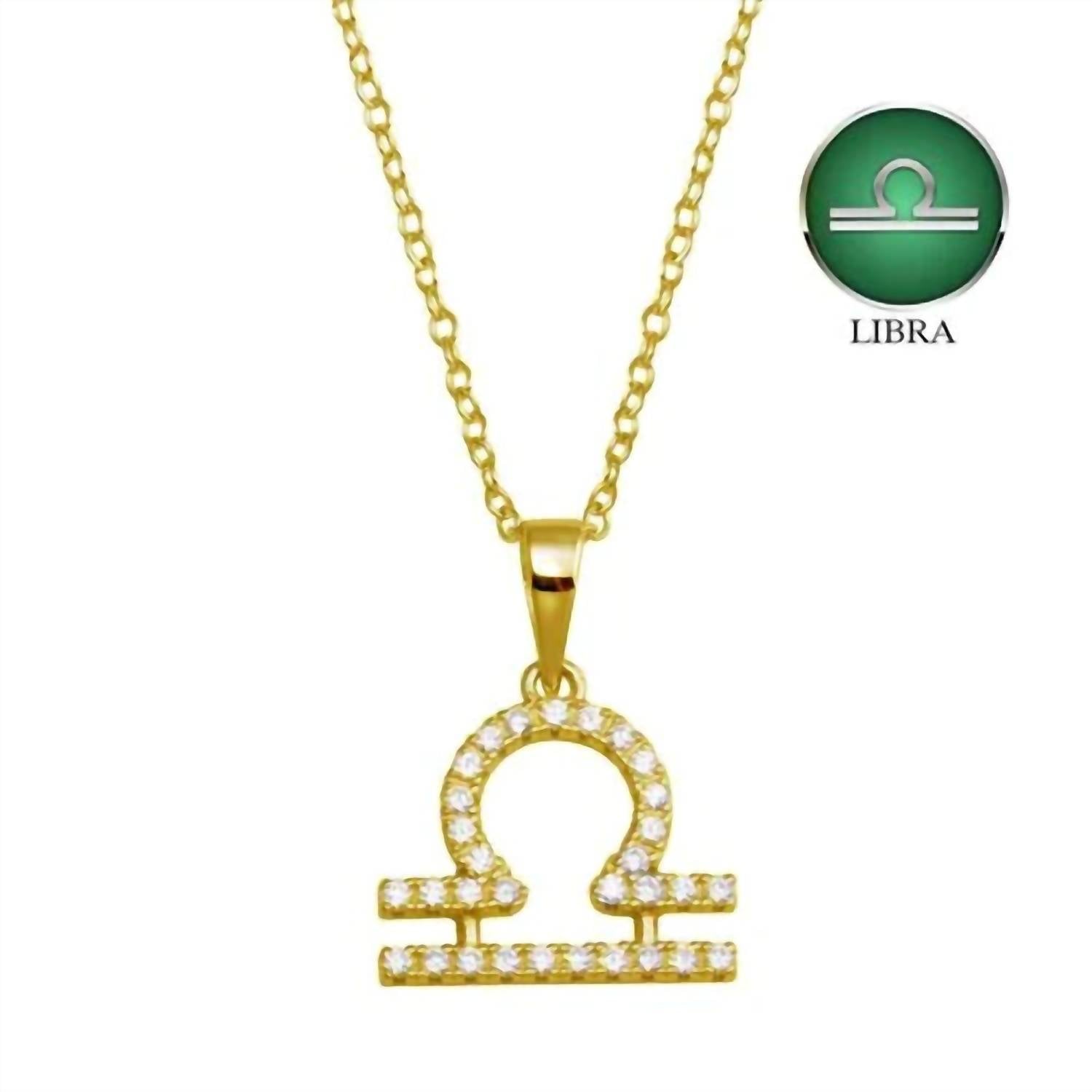 Silver Depot Libra Zodiac Sign Necklace in gold - women's jewelry