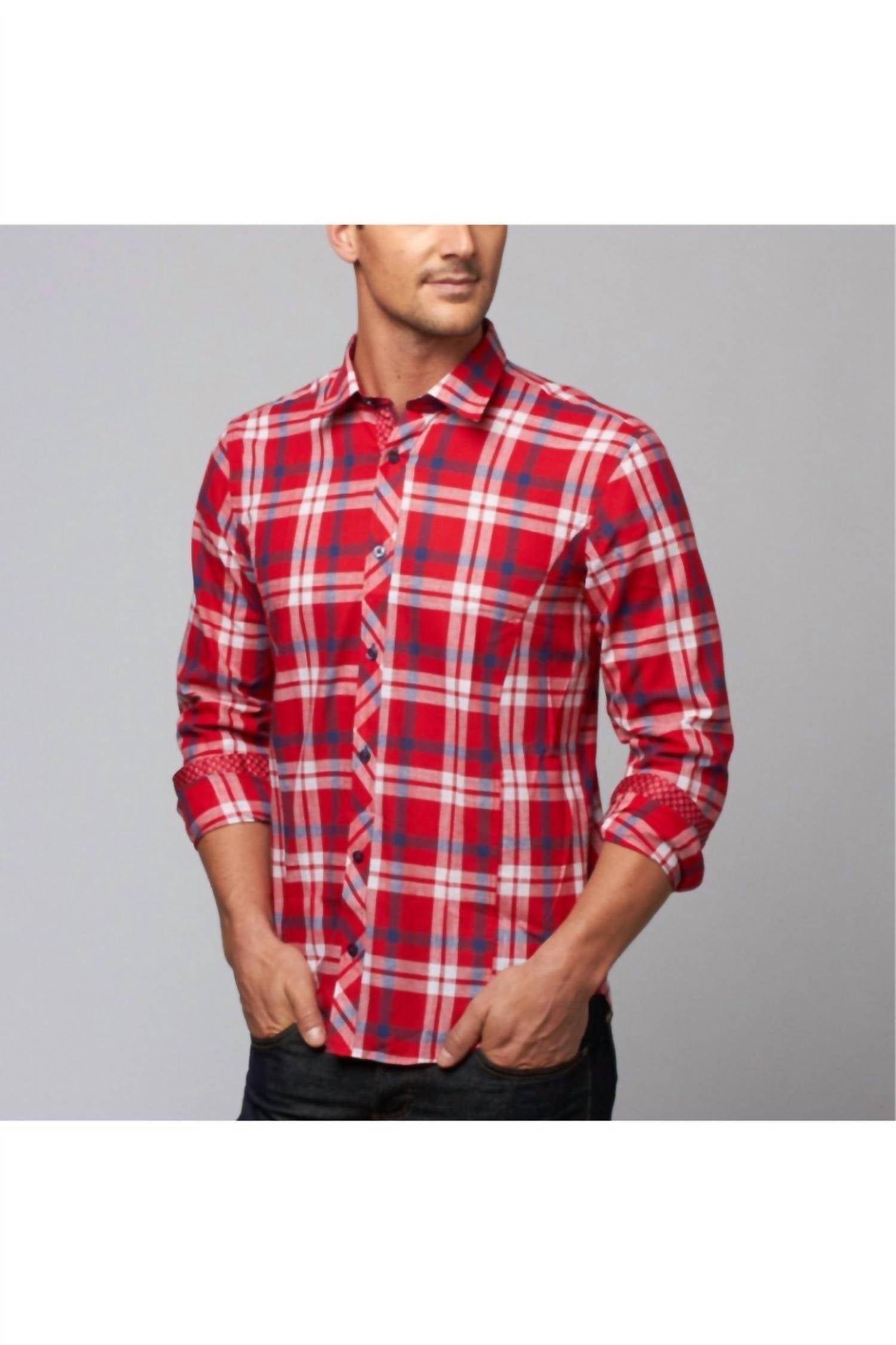 Eight X - Men's Plaid Linen Shirt