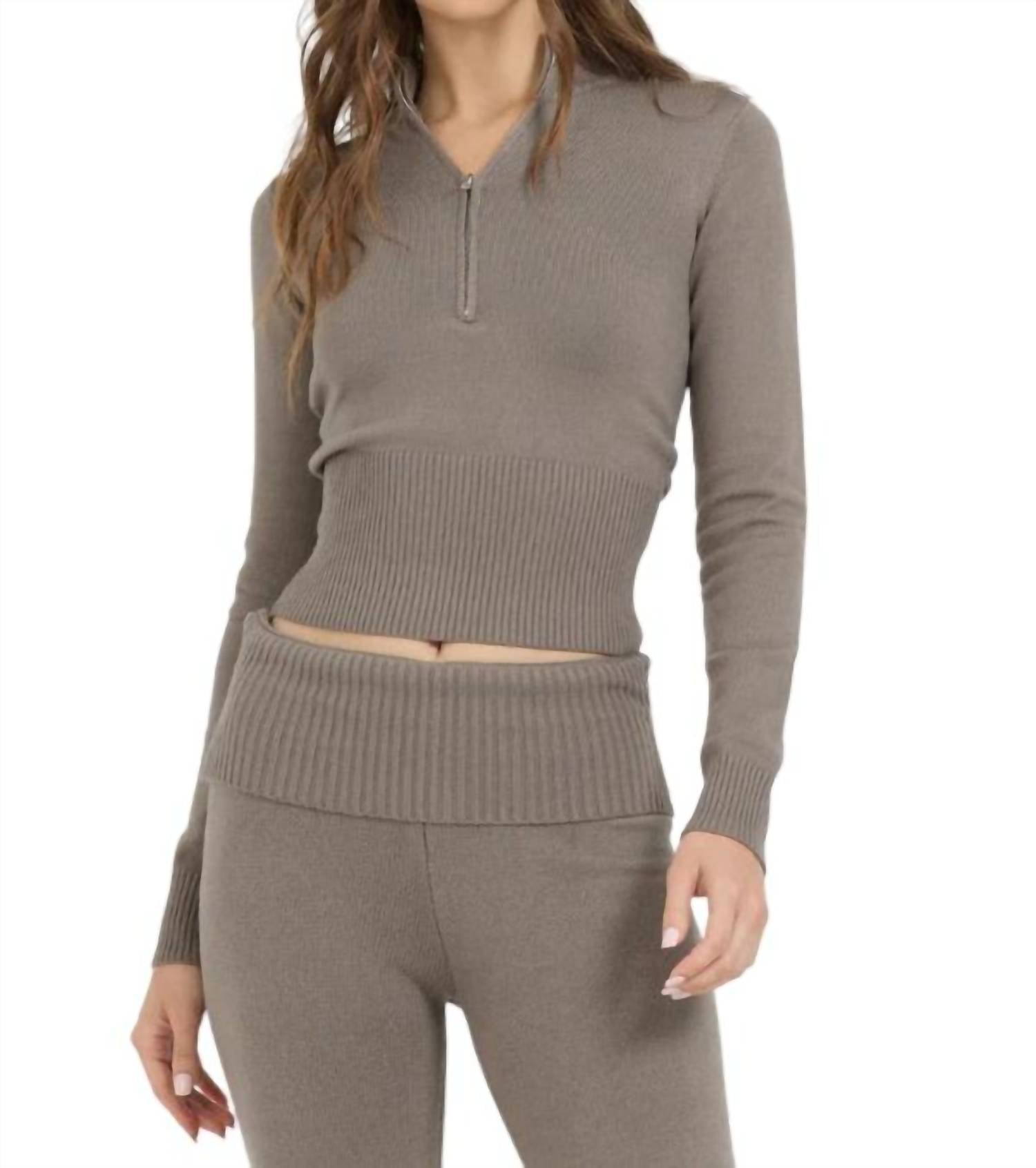 Vintage Havana - Slim Fit Knit Quarter Zip