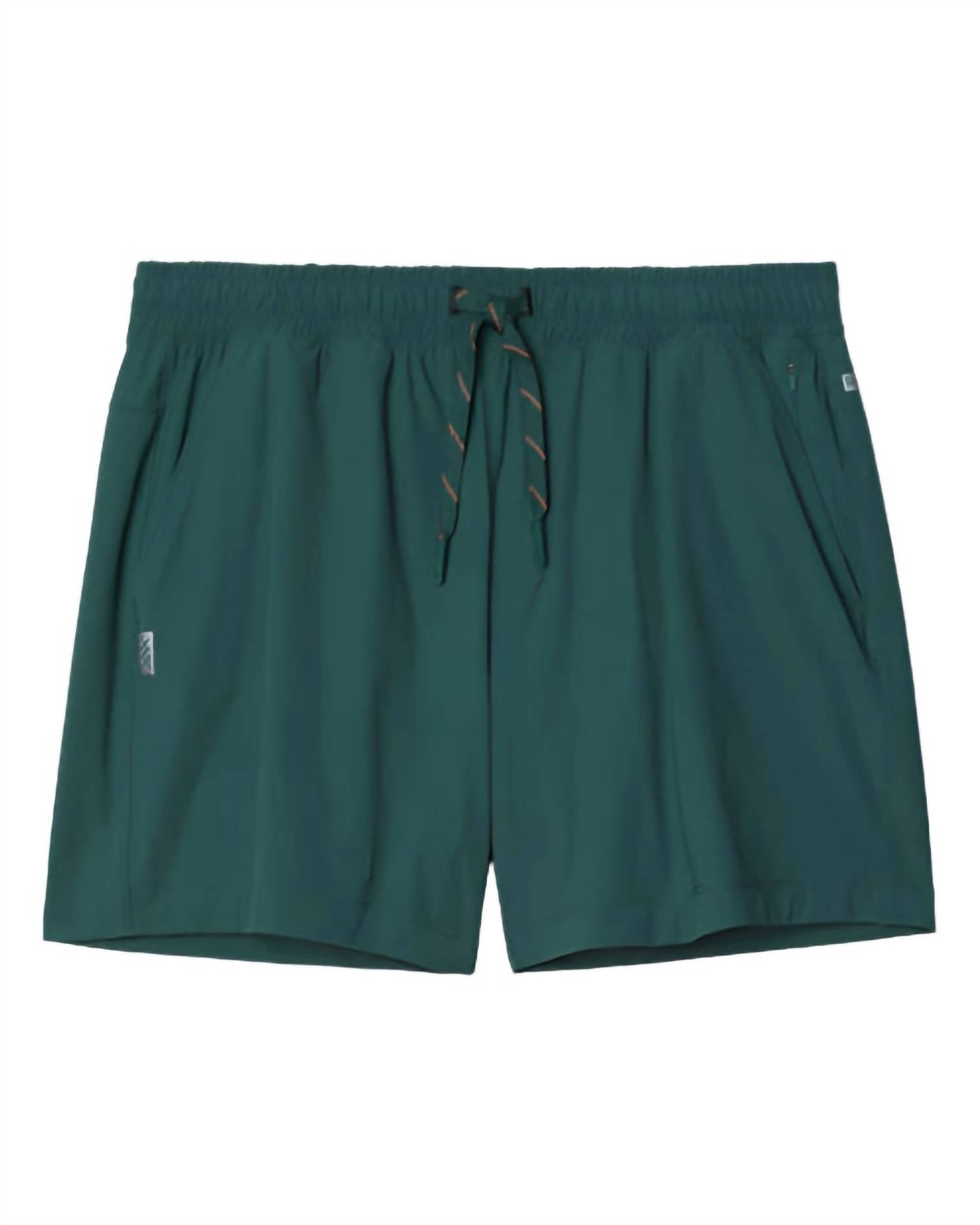 RHONE Pursuit Pull-on Short in moss - men's shorts - detail view