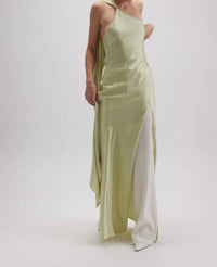 Fore Collection - Asymmetric Halter Drape Scarf Maxi Dress