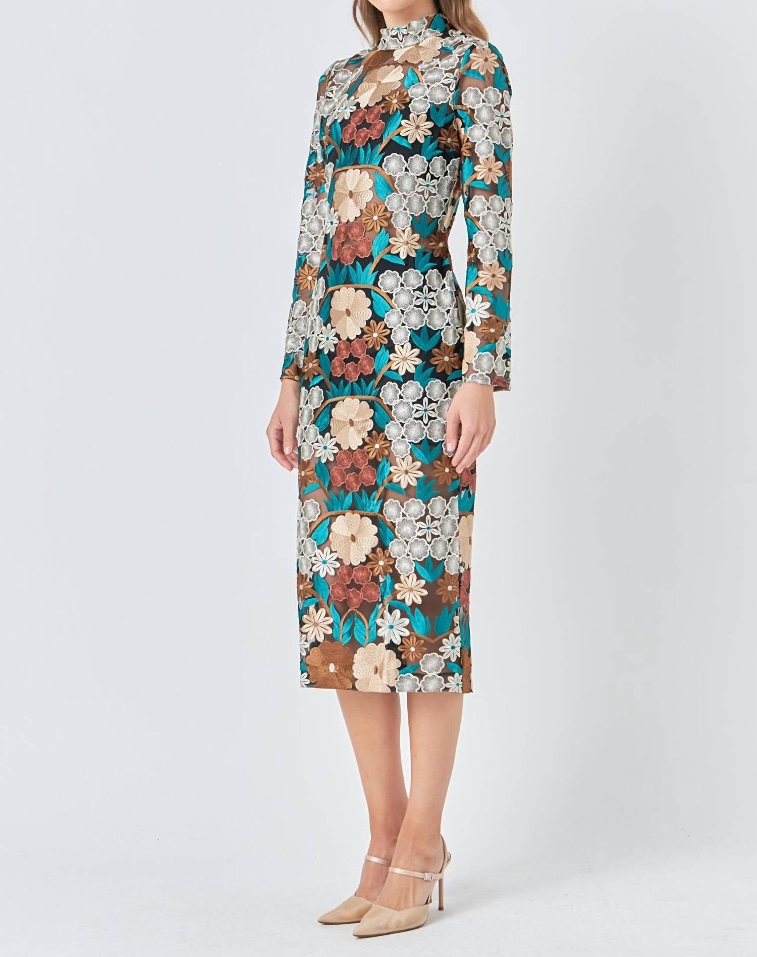 2.7 August Apparel - Floral Cut Out Midi Dress - clothing - dresses - floral