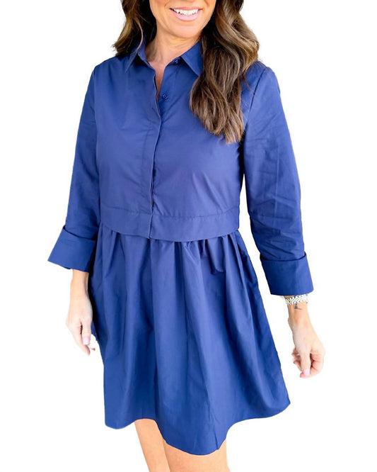 2.7 August Apparel - Shirt Dress - blue - clothing - dresses