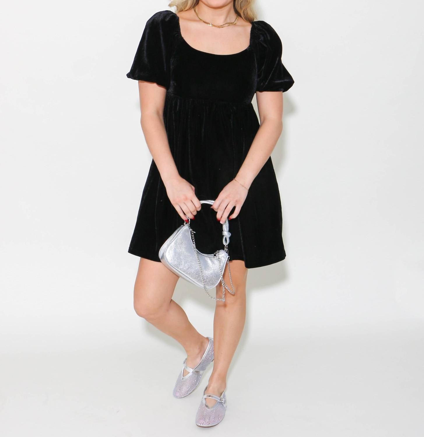 2.7 August Apparel - Velvet Scoop Neck Mini Dress - black - clothing - dresses