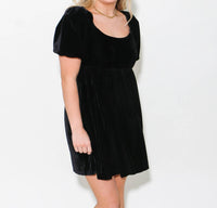 2.7 August Apparel - Velvet Scoop Neck Mini Dress - black - clothing - dresses
