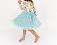 Emerson And Friends - Coastal Christmas Flutter Long Sleeve Tulle Twirl Dress