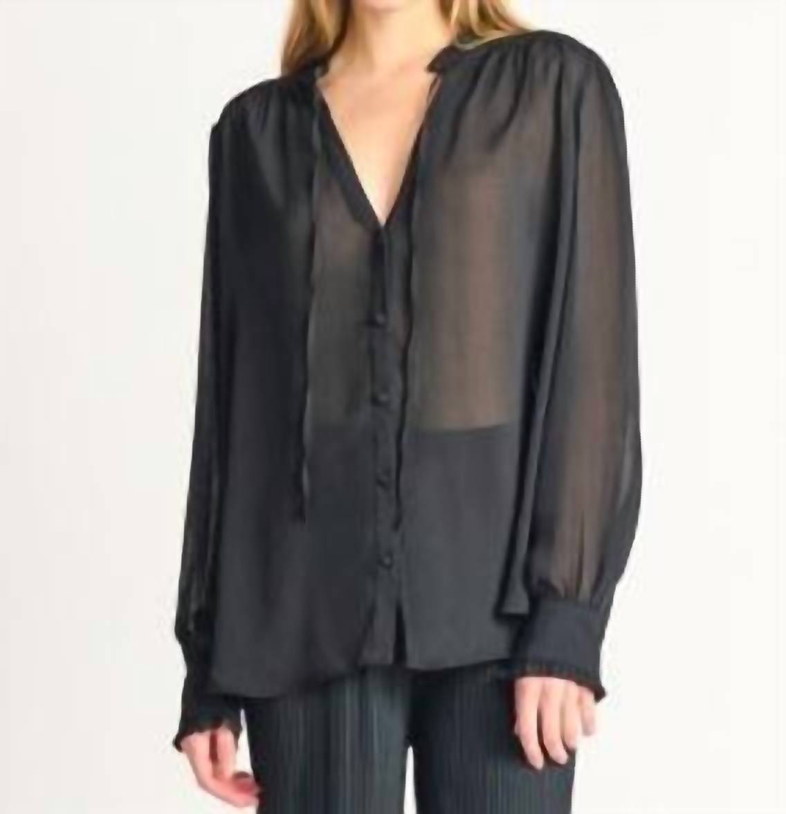 Dex - Ruffle Tie Blouse