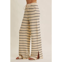In February - Striped Wide Leg Knit Pants