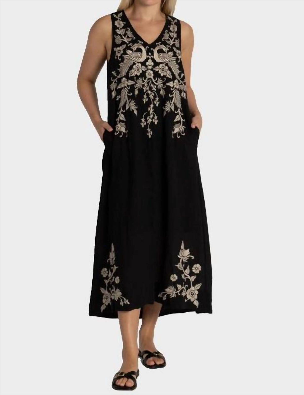 Johnny Was - LINEN TANK DRESS (SLIP) KAMALA