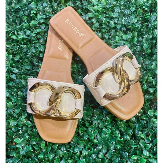 Bamboo - Women's Chain Link Slide Sandals