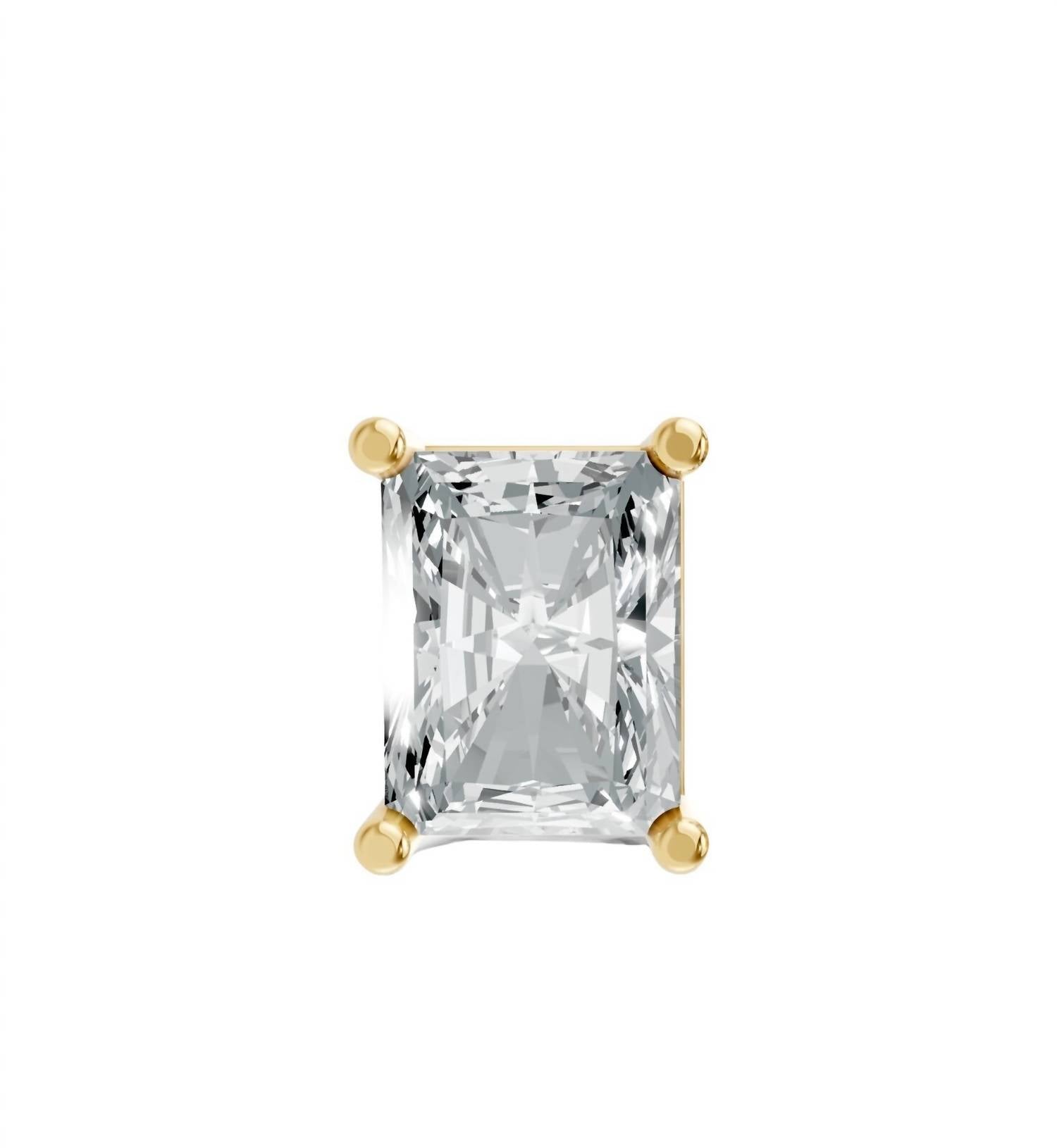 Aamiaa - Women's Radiant Shape 4 Prong Push Back Studs