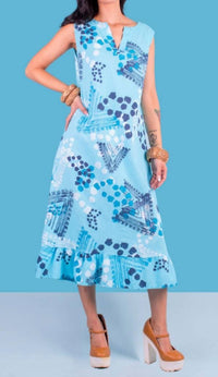 Gigi Moda - Tribale Linen Midi Dress