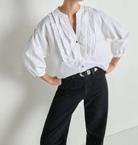 Nation LTD Amelia Ruffle Shirt in porcelain 1 - women's blouse - view 4