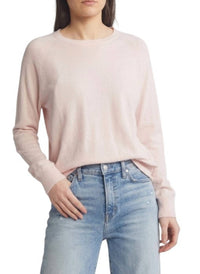 Faherty Sunwashed Slub Crewneck Top in peach whip - women's long sleeve top